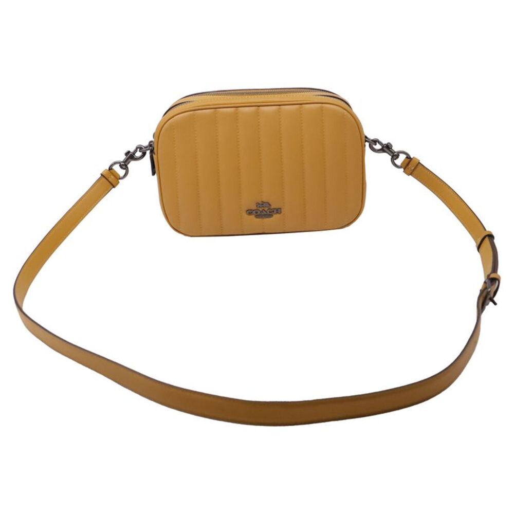 Coach Jes Quilted Double-Zipped Camera Bag in Yellow Leather